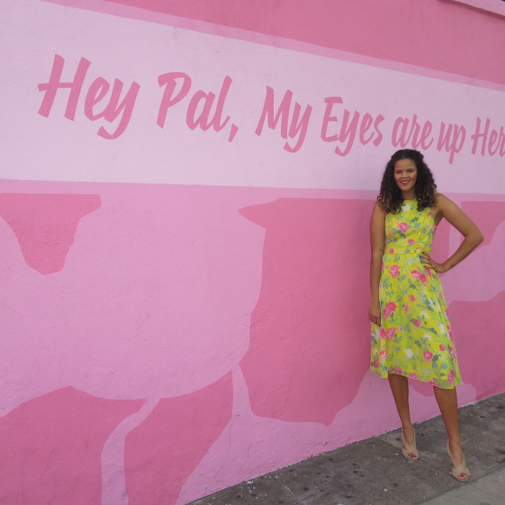 ASOS TALL Bright Floral Pleated Midi Skater Dress
